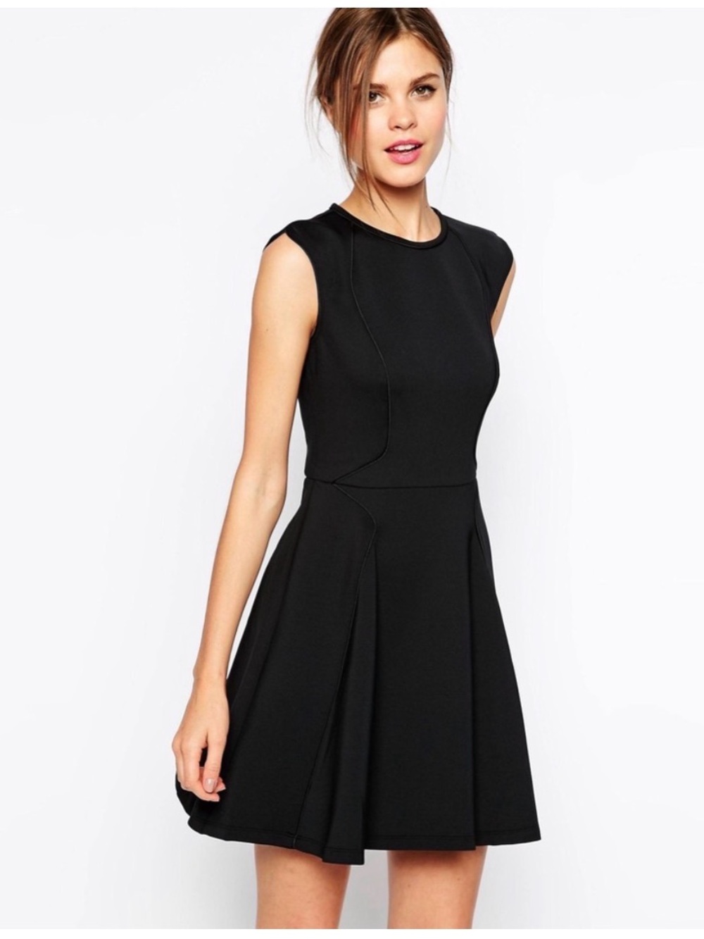 Classic Black Fit-and-Flare Dress - Ted Baker